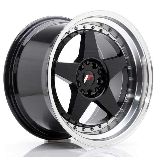 JR Wheels JR6 18x10,5 ET25 5x114,3/120 Glossy Black w/Machined Lip