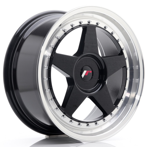 JR Wheels JR6 18x8,5 ET35-40 BLANK Glossy Black w/Machined Lip
