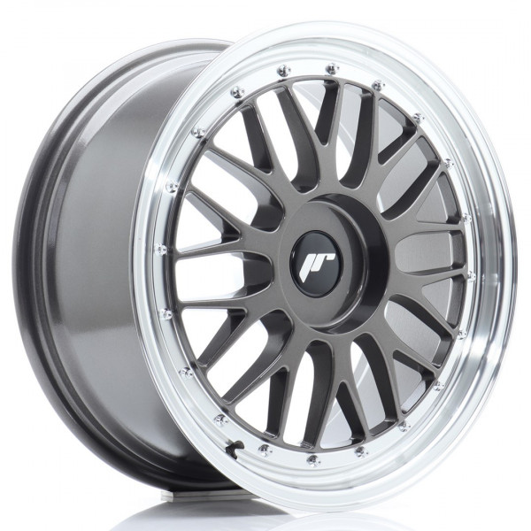 JR Wheels JR23 18x8 ET30-45 BLANK Hyper Gray w/Machined Lip