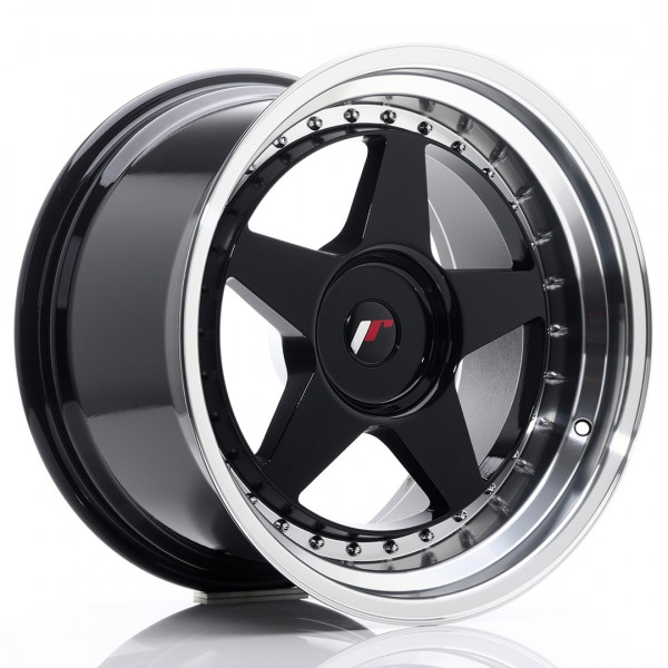 JR Wheels JR6 18x10,5 ET0-25 BLANK Glossy Black w/Machined Lip